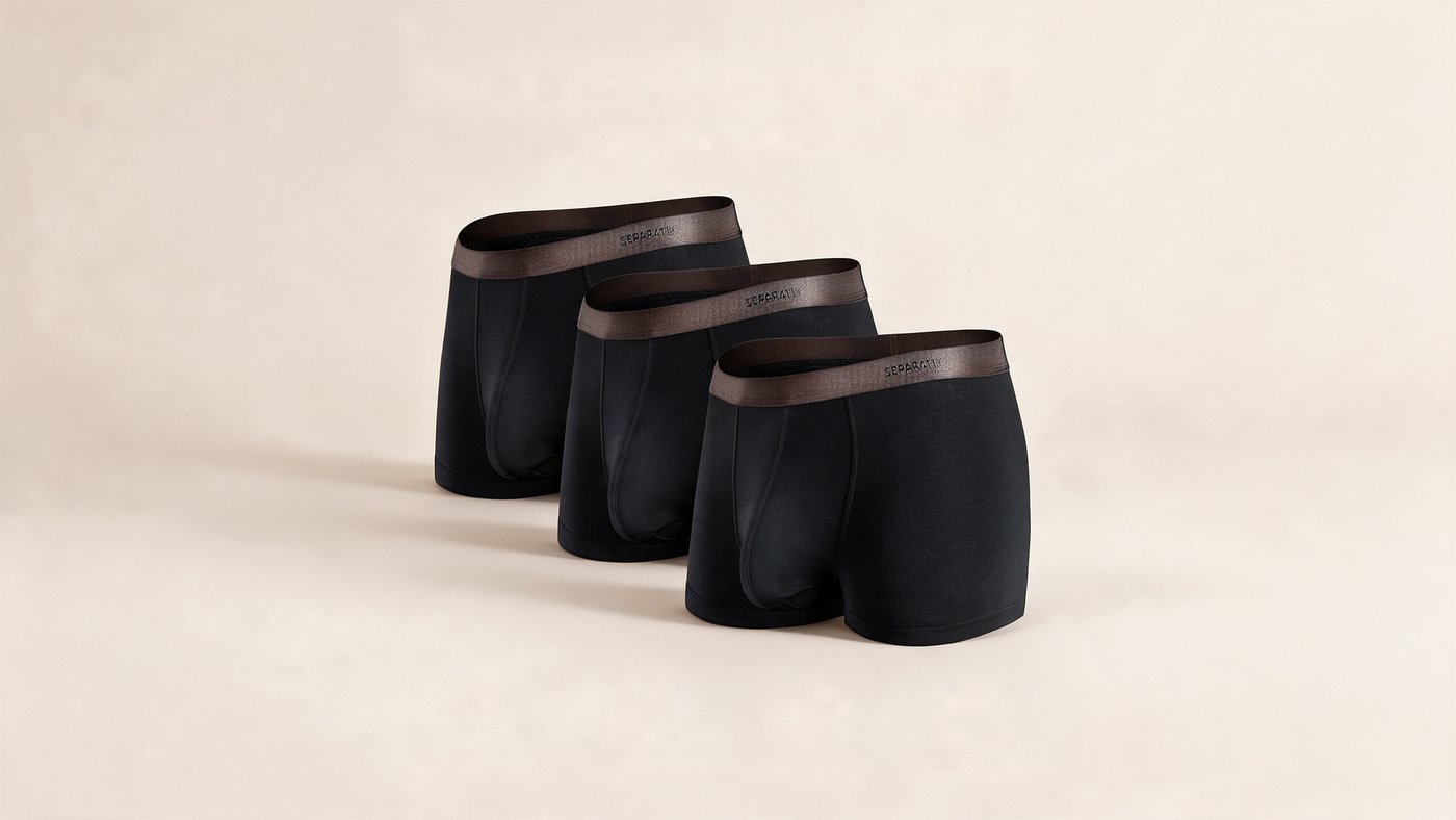 Lot de 3 boxers Separatec noirs à ceinture marron