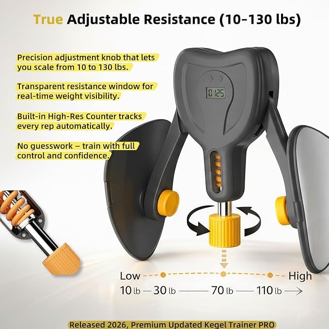 Molette de réglage de la résistance du Kegel Trainer PRO, de 10 à 130 livres